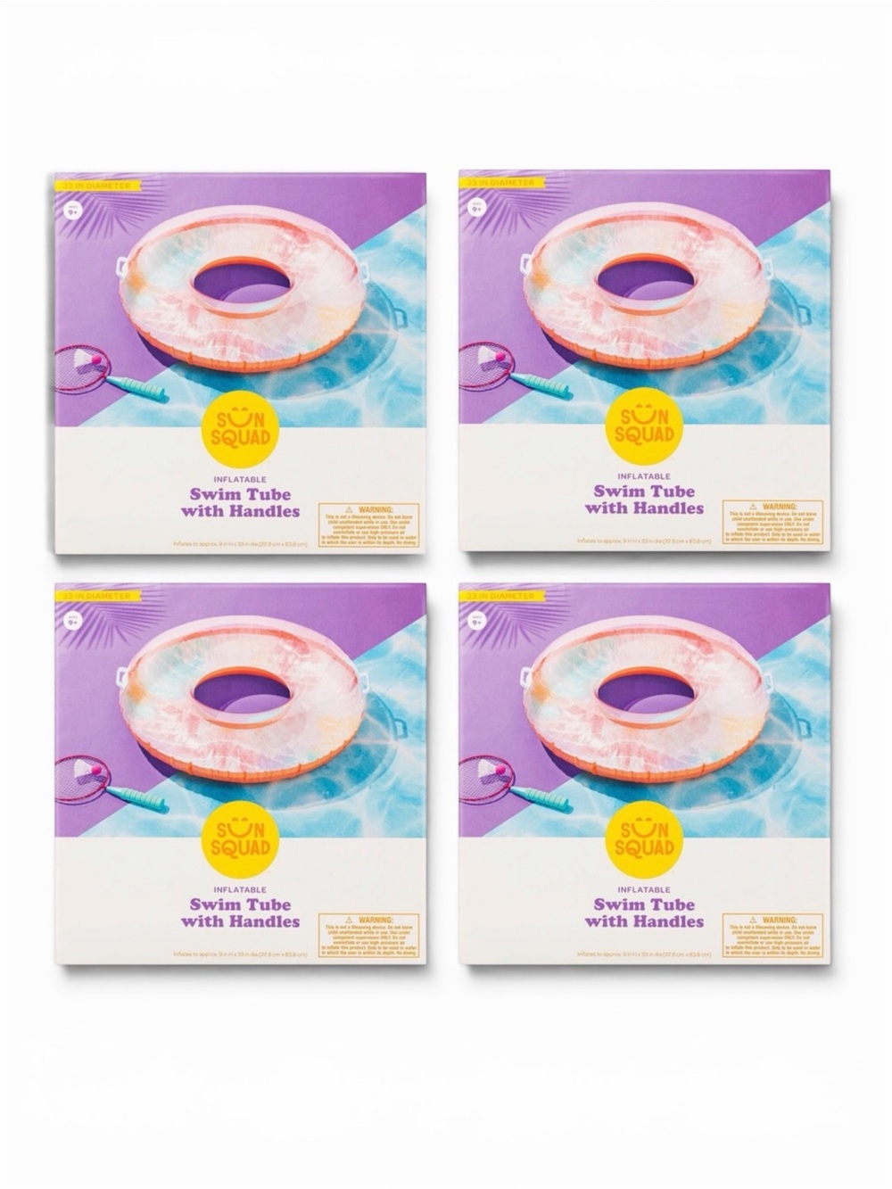 Set of 4 - 33" Tube with Handles - Sun Squad